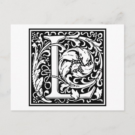Carte Postale William Morris Alphabet "L" (Devant)