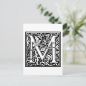 Carte Postale William Morris Alphabet "M" (Debout devant)
