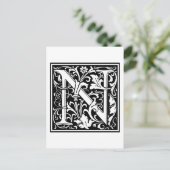 Carte Postale William Morris Alphabet "N" (Debout devant)