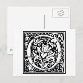 Carte Postale William Morris Alphabet "O" (Devant / Derrière)