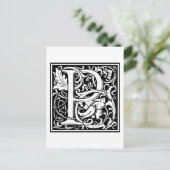 Carte Postale William Morris Alphabet "P" (Debout devant)