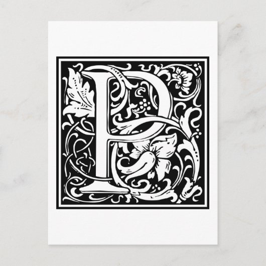 Carte Postale William Morris Alphabet "P" (Devant)