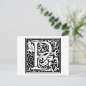 Carte Postale William Morris Alphabet "P" (Debout devant)