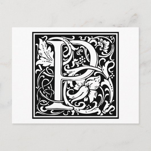 Carte Postale William Morris Alphabet "P" (Devant)