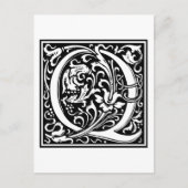 Carte Postale William Morris Alphabet "Q" (Devant)