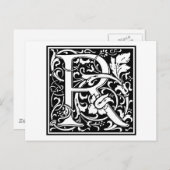 Carte Postale William Morris Alphabet "R" (Devant / Derrière)