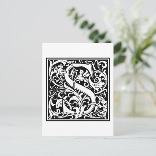 Carte Postale William Morris Alphabet "S" (Debout devant)