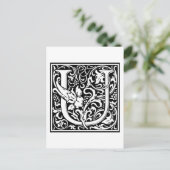 Carte Postale William Morris Alphabet "U" (Debout devant)