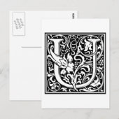 Carte Postale William Morris Alphabet "U" (Devant / Derrière)