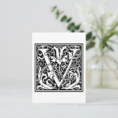 Carte Postale William Morris Alphabet "V" (Debout devant)