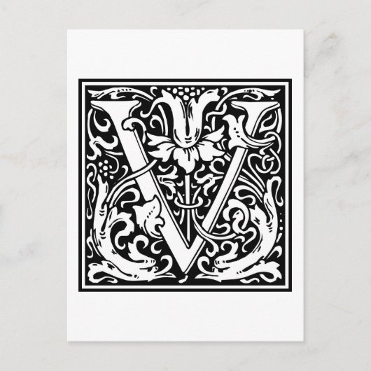 Carte Postale William Morris Alphabet "V" (Devant)