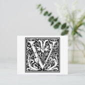 Carte Postale William Morris Alphabet "V" (Debout devant)