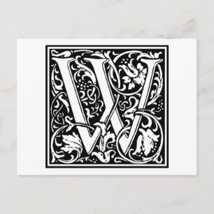 Carte Postale William Morris Alphabet "W"