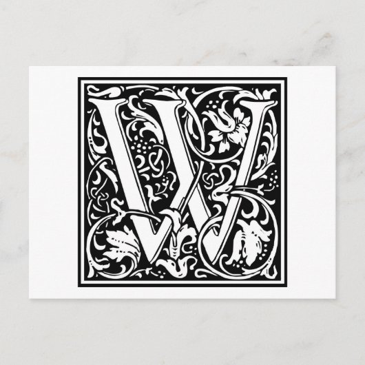Carte Postale William Morris Alphabet "W" (Devant)