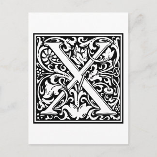 Carte Postale William Morris Alphabet "X"