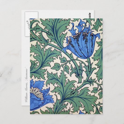 Carte Postale William Morris "Anemone" (Devant / Derrière)