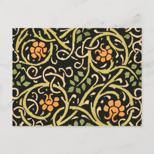 Carte Postale William Morris Black Floral Art