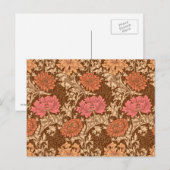 Carte Postale William Morris Chrysanthèmes, Brown et rouille (Devant / Derrière)