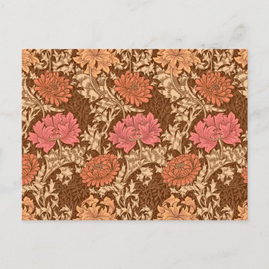 Carte Postale William Morris Chrysanthèmes, Brown et rouille (Devant)