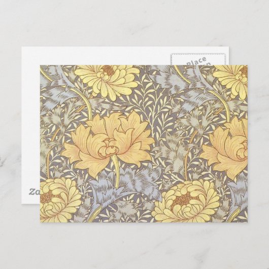 Carte Postale William Morris Chrysanthemum Fleurs maman (Devant / Derrière)