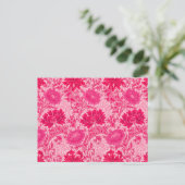 Carte Postale William Morris Chrysanthemums, Fuchsia Pink (Debout devant)