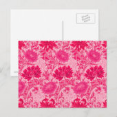 Carte Postale William Morris Chrysanthemums, Fuchsia Pink (Devant / Derrière)