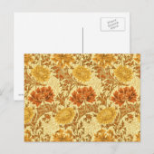 Carte Postale William Morris Chrysanthemums, Or de la moutarde (Devant / Derrière)
