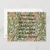 Carte Postale William Morris Citation (Devant / Derrière)