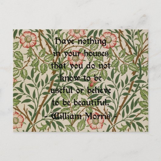 Carte Postale William Morris Citation (Devant)
