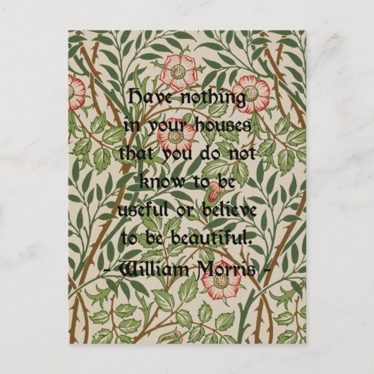 Carte Postale William Morris Citation (Devant)