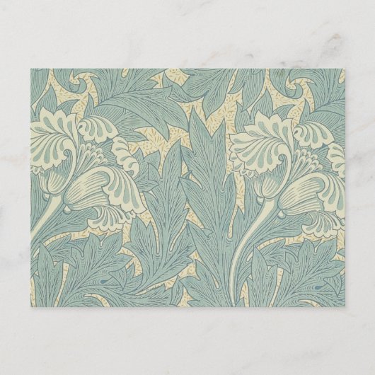 Carte Postale William Morris Classique Tulipe Bleu Floral (Devant)