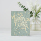 Carte Postale William Morris Classique Tulipe Bleu Floral (Debout devant)