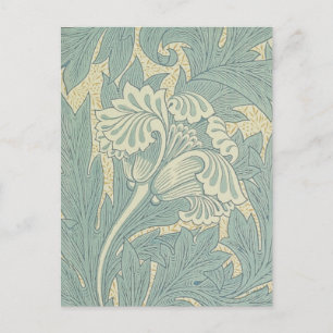 Carte Postale William Morris Classique Tulipe Bleu Floral
