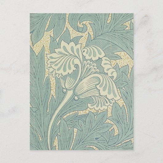 Carte Postale William Morris Classique Tulipe Bleu Floral (Devant)