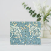 Carte Postale William Morris Classique Tulipe Bleu Floral (Debout devant)