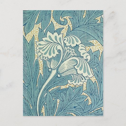 Carte Postale William Morris Classique Tulipe Bleu Floral (Devant)