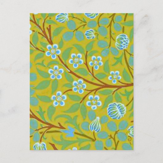 Carte Postale William Morris - Clover (jaune et bleu) (Devant)
