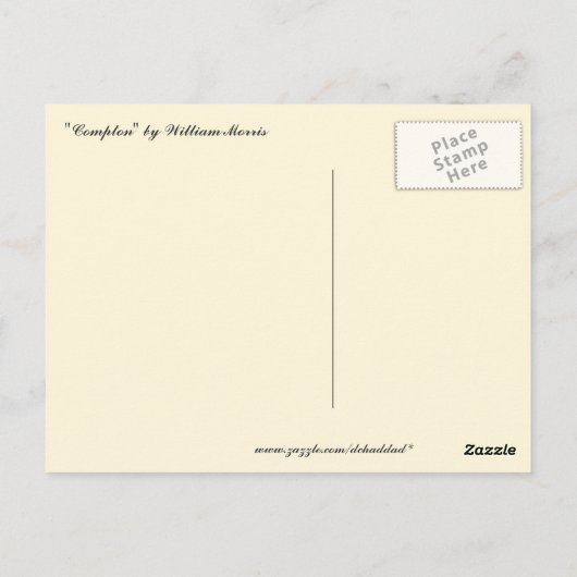 Carte Postale William Morris « Compton » (Dos)