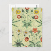 Carte Postale William Morris Daisy Floral Fond d'écran Motif (Devant / Derrière)