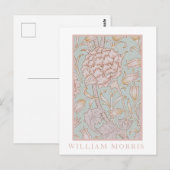 Carte Postale William Morris, Élégante Tulipes Roses Sauvages Bl (Devant / Derrière)