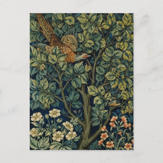 Carte Postale William Morris Faisan Arbre Bois (Devant)