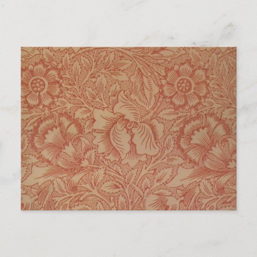 Carte Postale William Morris Fleur de pavot rose Floral (Devant)