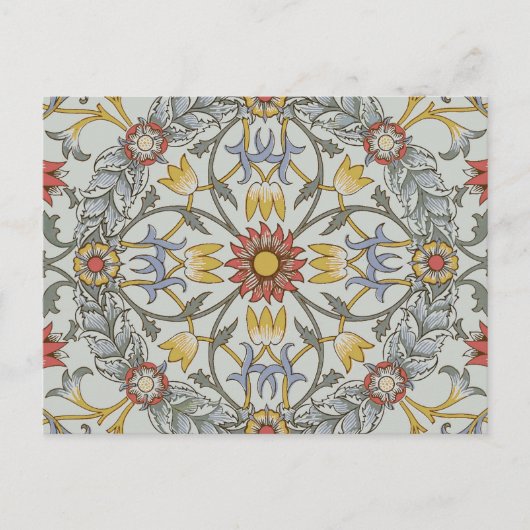 Carte Postale William Morris Floral Circle Flower Illustration (Devant)