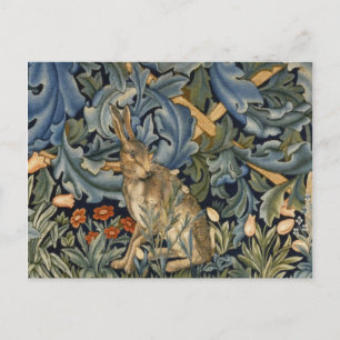 Carte Postale William Morris Forest Rabbit Floral Art