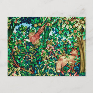 Carte Postale William Morris Fox et Tapisserie de faisan Imprime