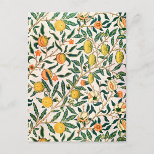 Carte Postale William Morris Fruit grenade Ornement blanc