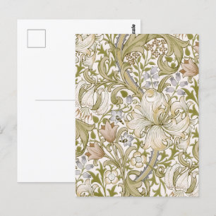 Carte Postale William Morris Golden Lily Garden Flower Classic