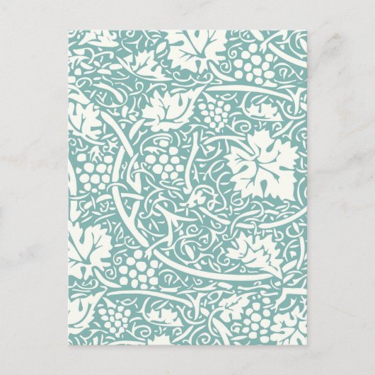 Carte Postale William Morris Grape Motif Turquoise Turquoise (Devant)