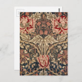 Carte Postale William Morris Honeysuckle Motif Vintage (Devant / Derrière)