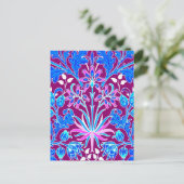 Carte Postale William Morris Hyacinth Imprimer, Aqua et Purple (Debout devant)